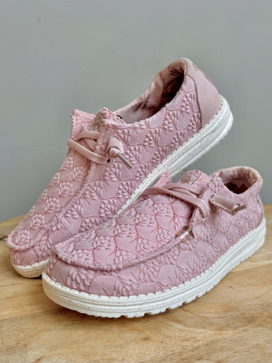 Hey Dude Shoes - HEYDUDE Wendy Boho Stretch Fluer Quartz Pink Slip On Loafer Shoes Size 9
